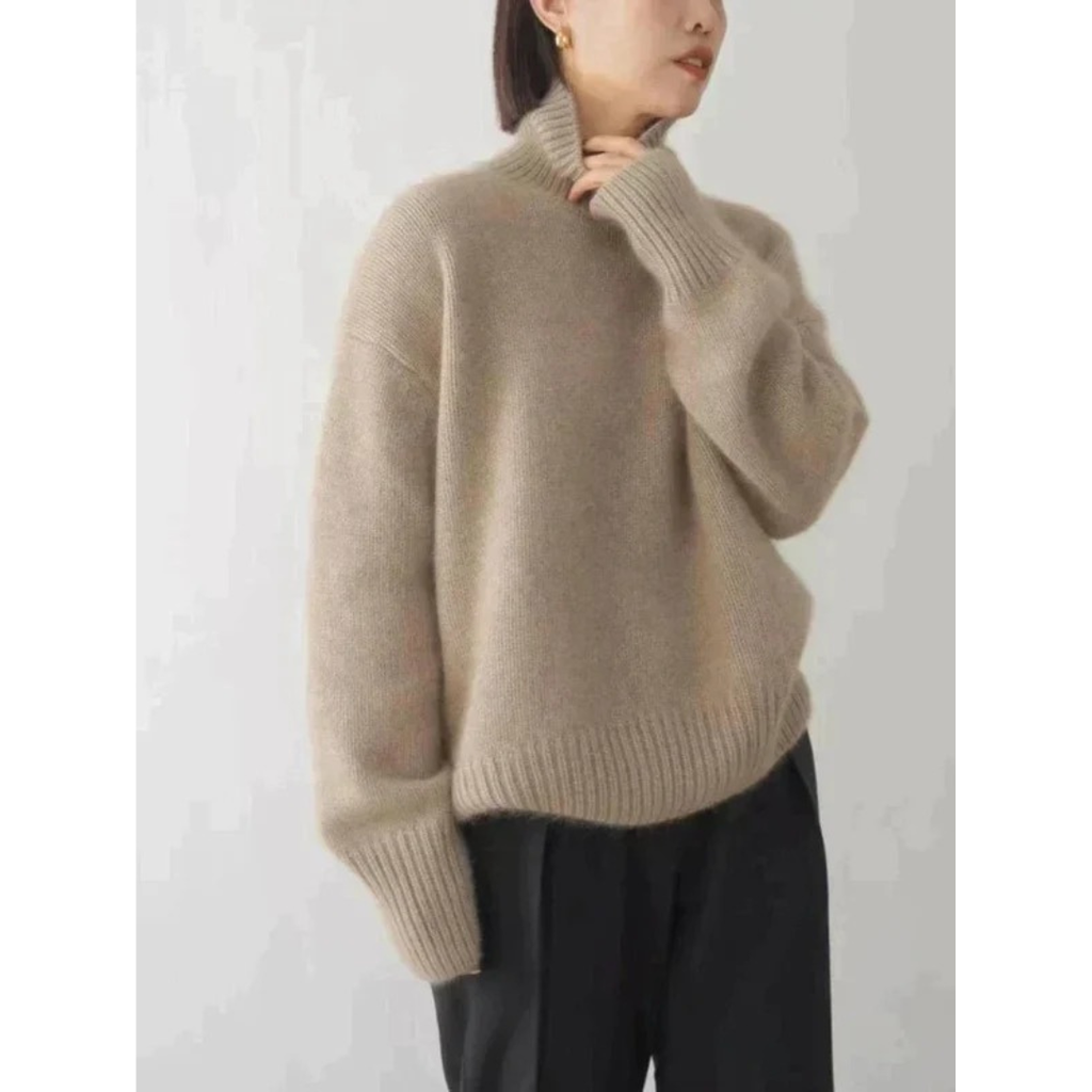 Claudia | Damen Rollkragenpullover mit weitem Schnitt