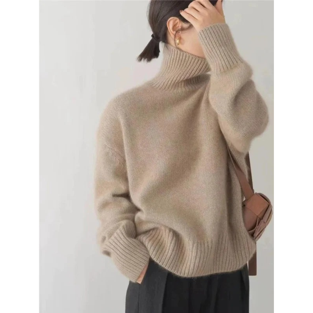 Claudia | Damen Rollkragenpullover mit weitem Schnitt
