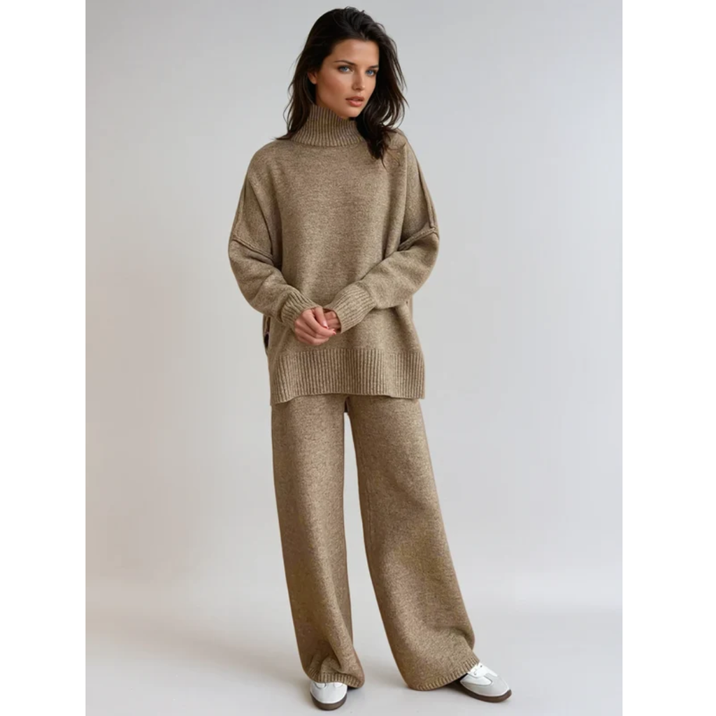 Cleo | Damen Freizeit Zweiteiler mit Strickhose