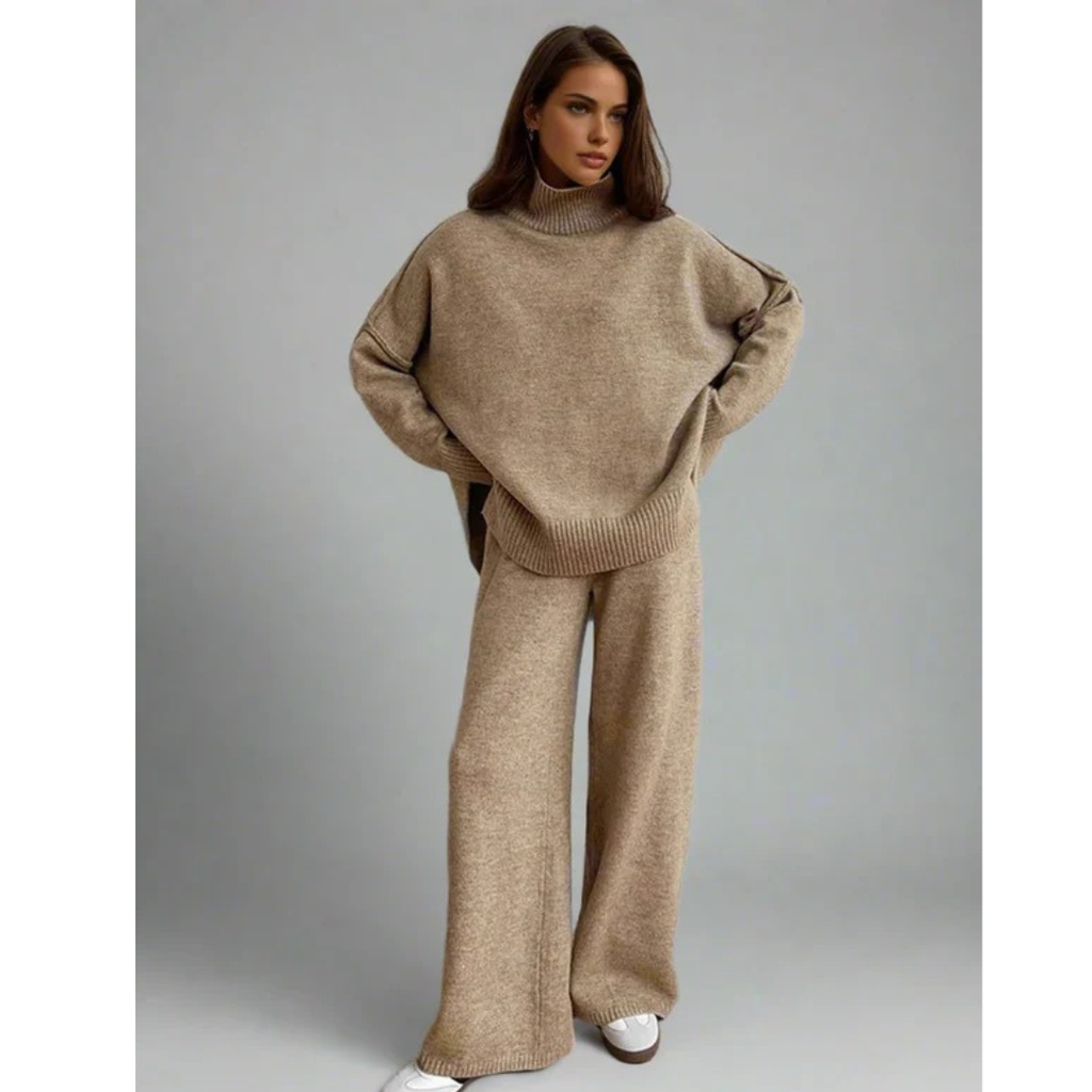 Cleo | Damen Freizeit Zweiteiler mit Strickhose