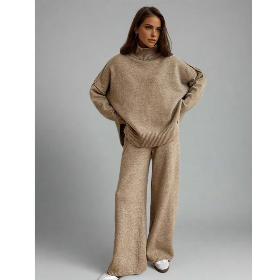 Cleo | Damen Freizeit Zweiteiler mit Strickhose