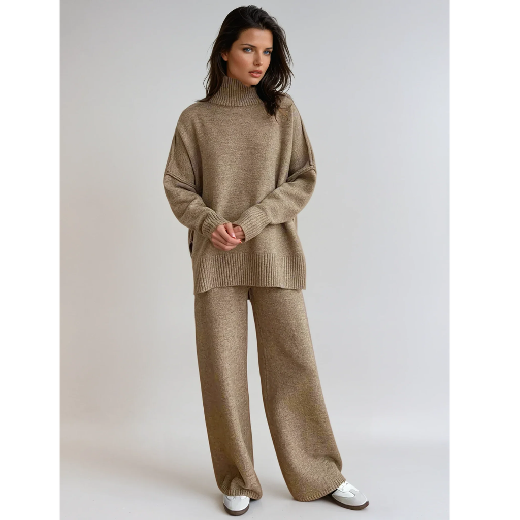 Cleo | Damen Freizeit Zweiteiler mit Strickhose