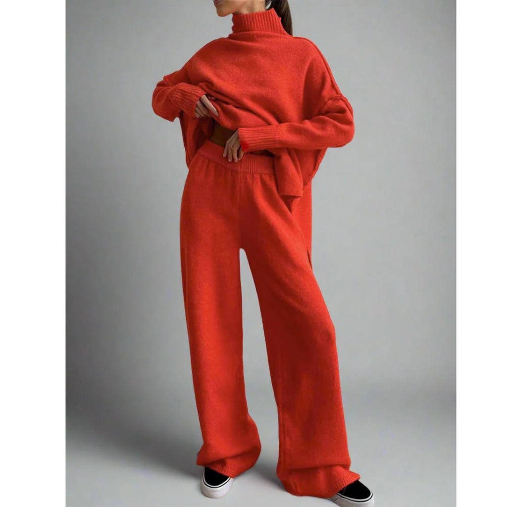 Cleo | Damen Freizeit Zweiteiler mit Strickhose