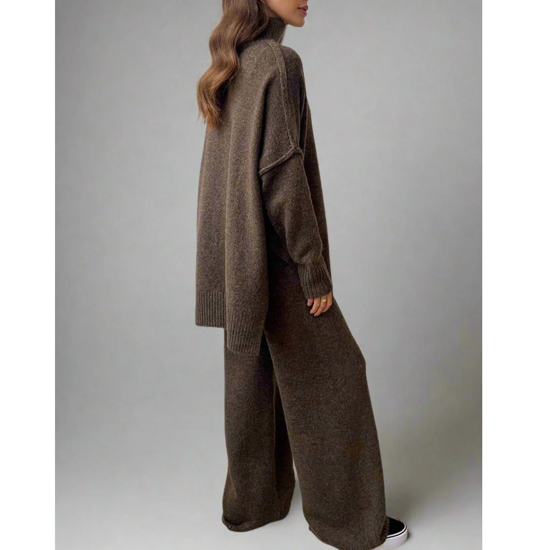Cleo | Damen Freizeit Zweiteiler mit Strickhose