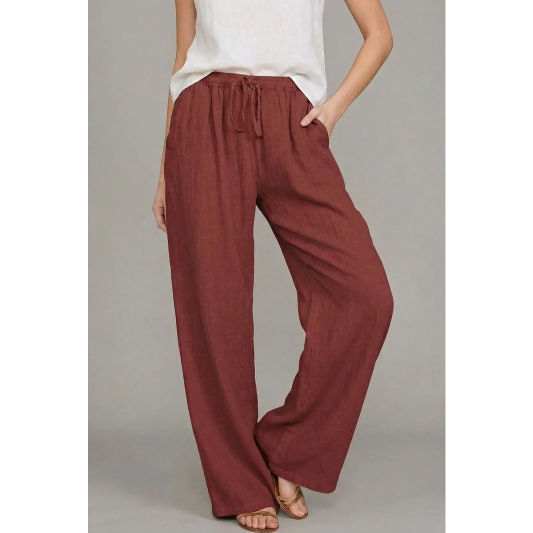 Cleo | Damen Wide-Leg Hose Mit Elastischem