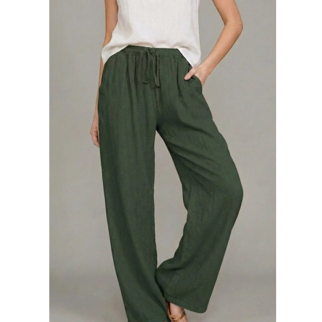 Cleo | Damen Wide-Leg Hose Mit Elastischem