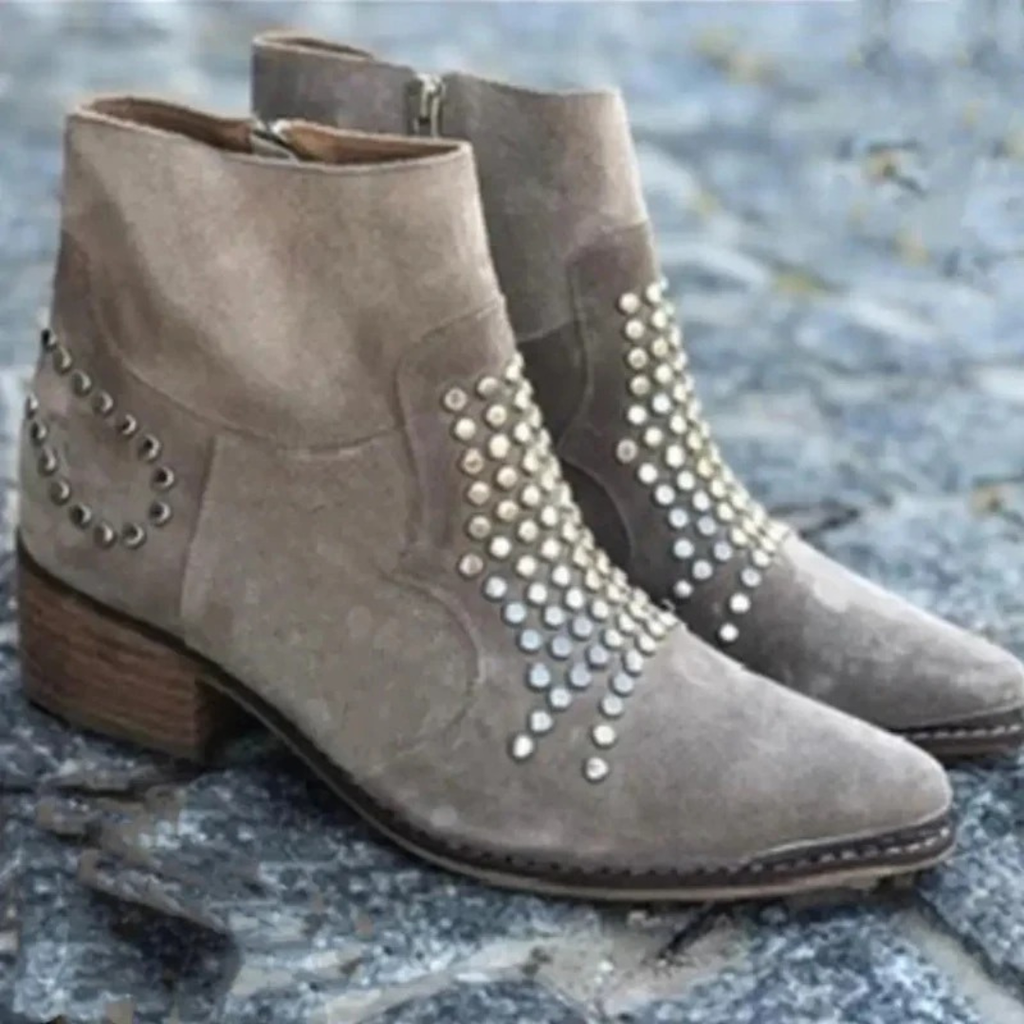 Constanze | Damen Braune Sandalen Mit Nieten
