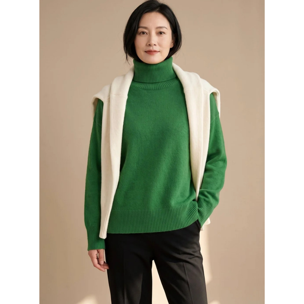 Constanze | Damen Rollkragenpullover mit Langarm  Bündchen