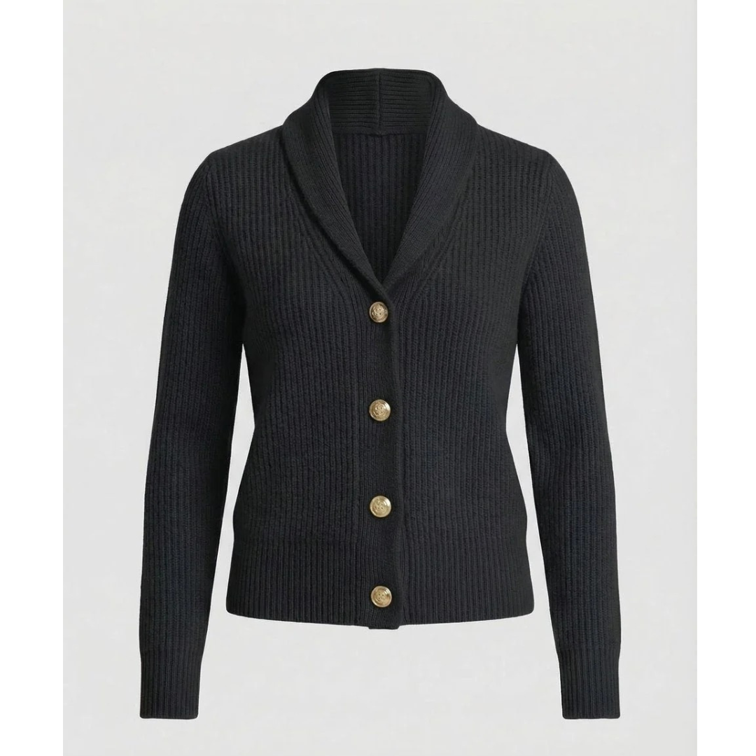 Cora | Damen Klassische Strickjacke mit Knopfleiste