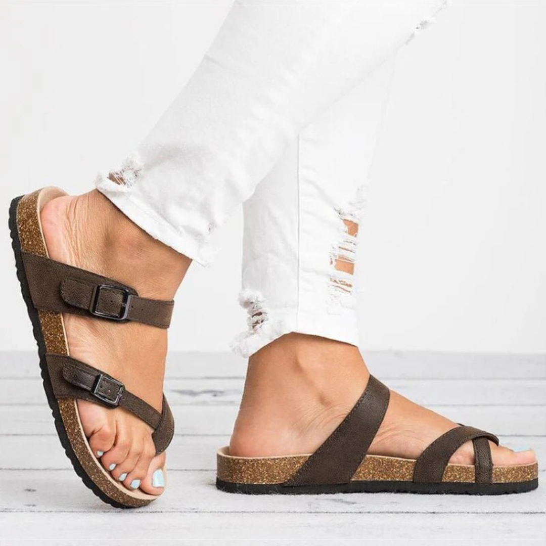 Cora | Damen Orthopädische Kork Sandalen