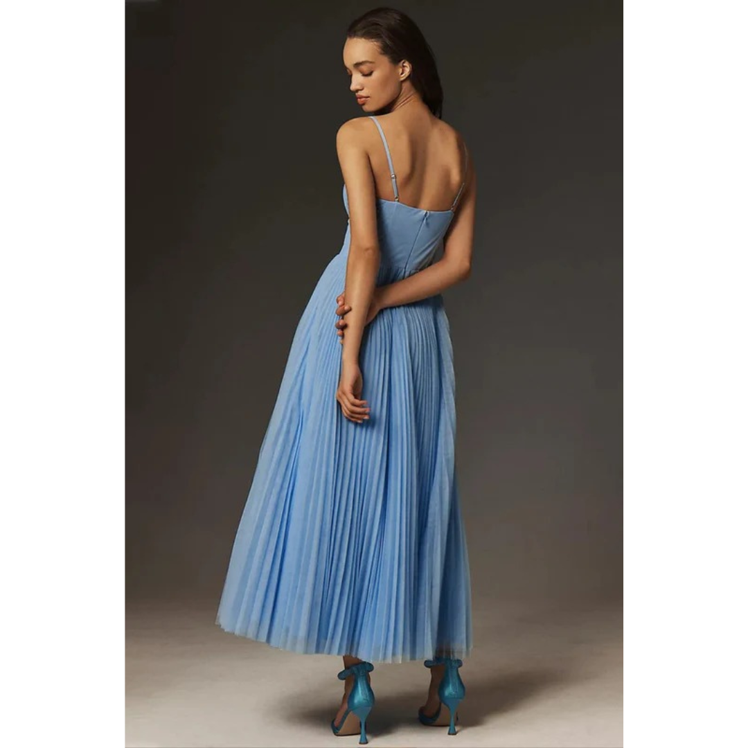 Corinna | Damen Elegante Slip Midikleid