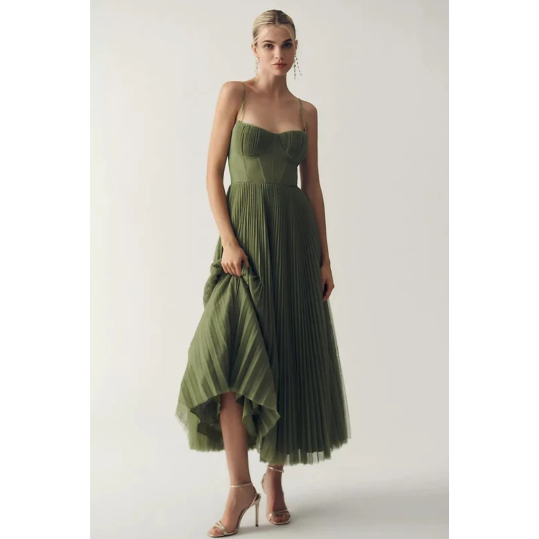 Corinna | Damen Elegante Slip Midikleid