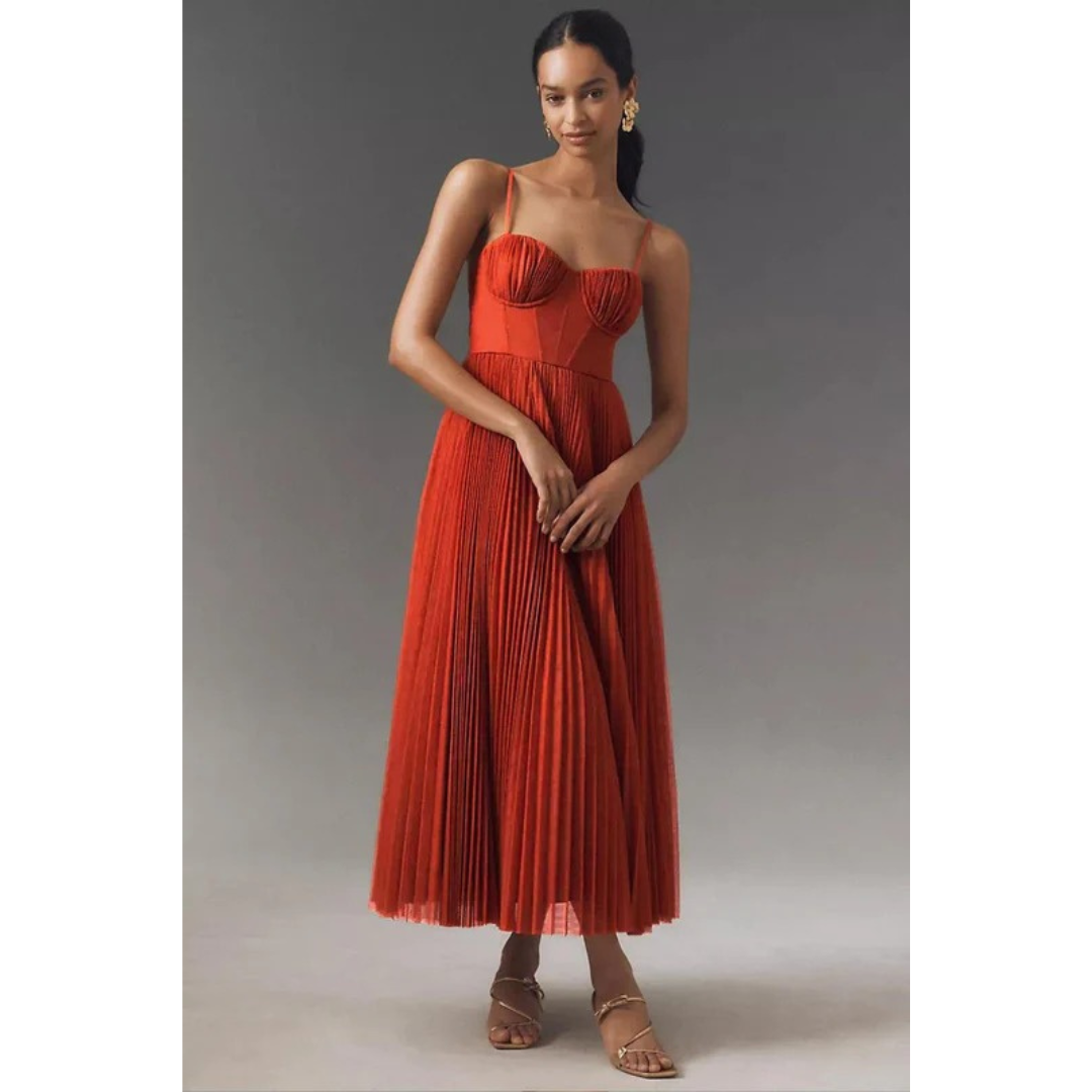 Corinna | Damen Elegante Slip Midikleid