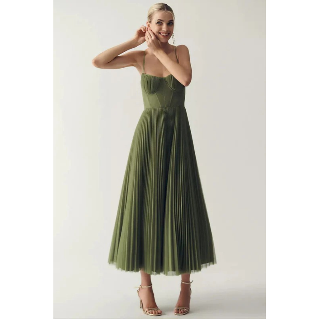 Corinna | Damen Elegante Slip Midikleid