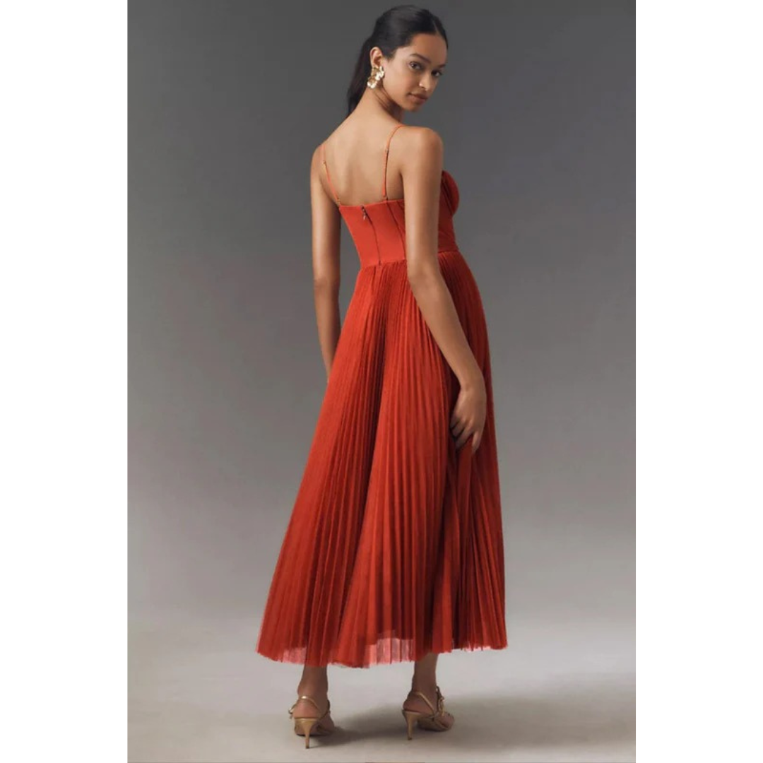 Corinna | Damen Elegante Slip Midikleid