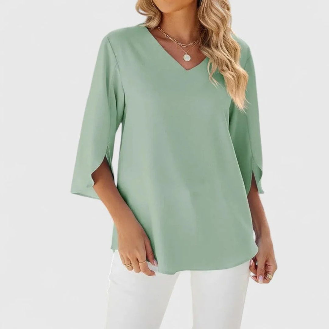 Cosima | Damen Elegante Bluse Mit V-Ausschnitt