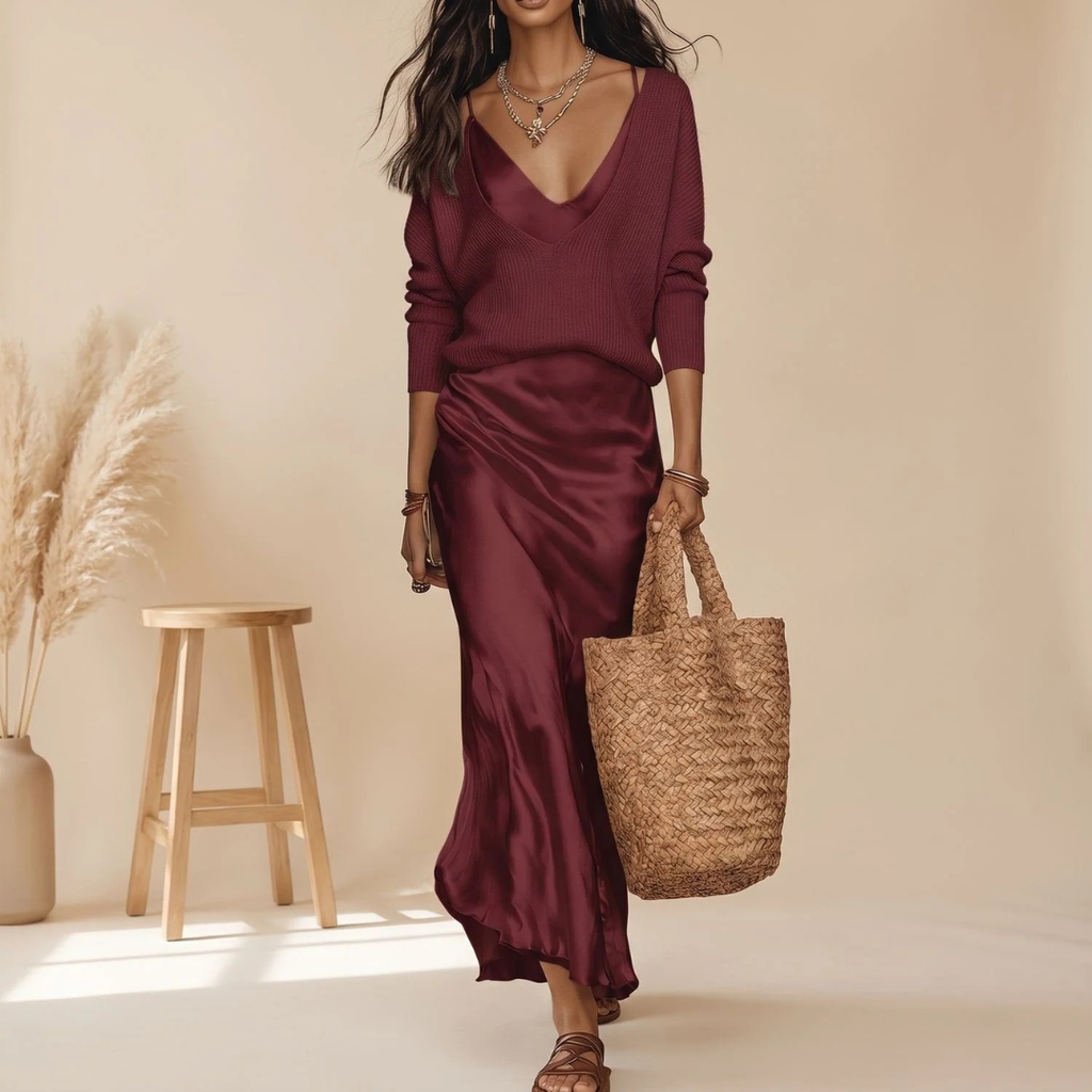 Dagmar | Damen Abendkleid mit Langarm