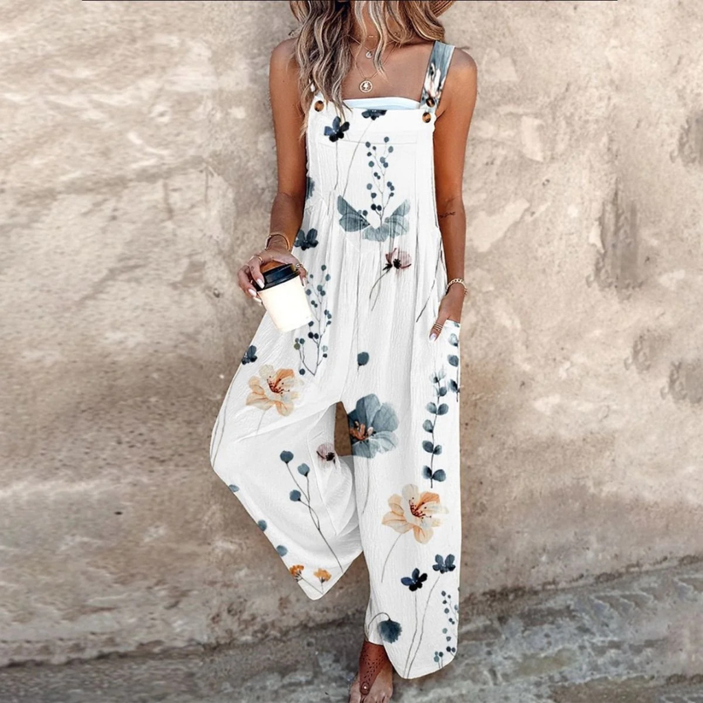 Dagmar | Damen Boho Blumen Jumpsuit