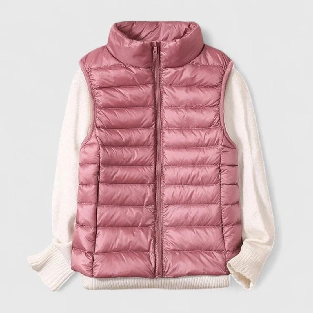 Dagmar | Damen Kurze Steppweste im Puffer Stil