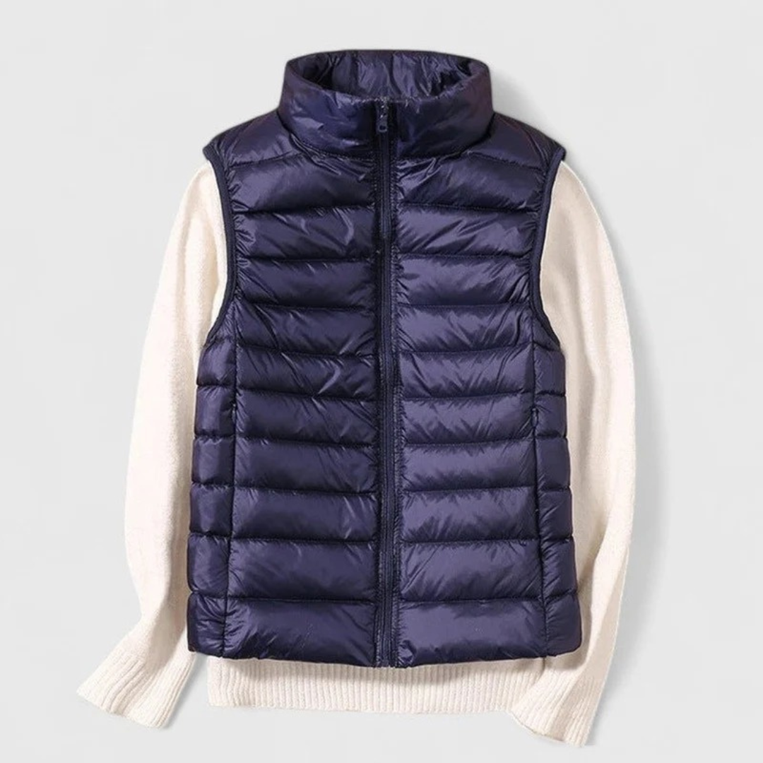 Dagmar | Damen Kurze Steppweste im Puffer Stil