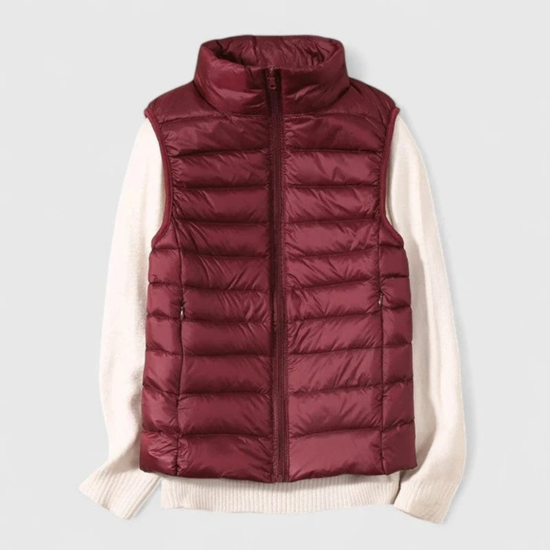 Dagmar | Damen Kurze Steppweste im Puffer Stil