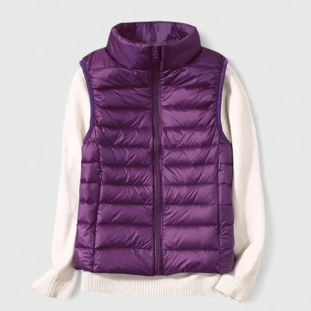 Dagmar | Damen Kurze Steppweste im Puffer Stil