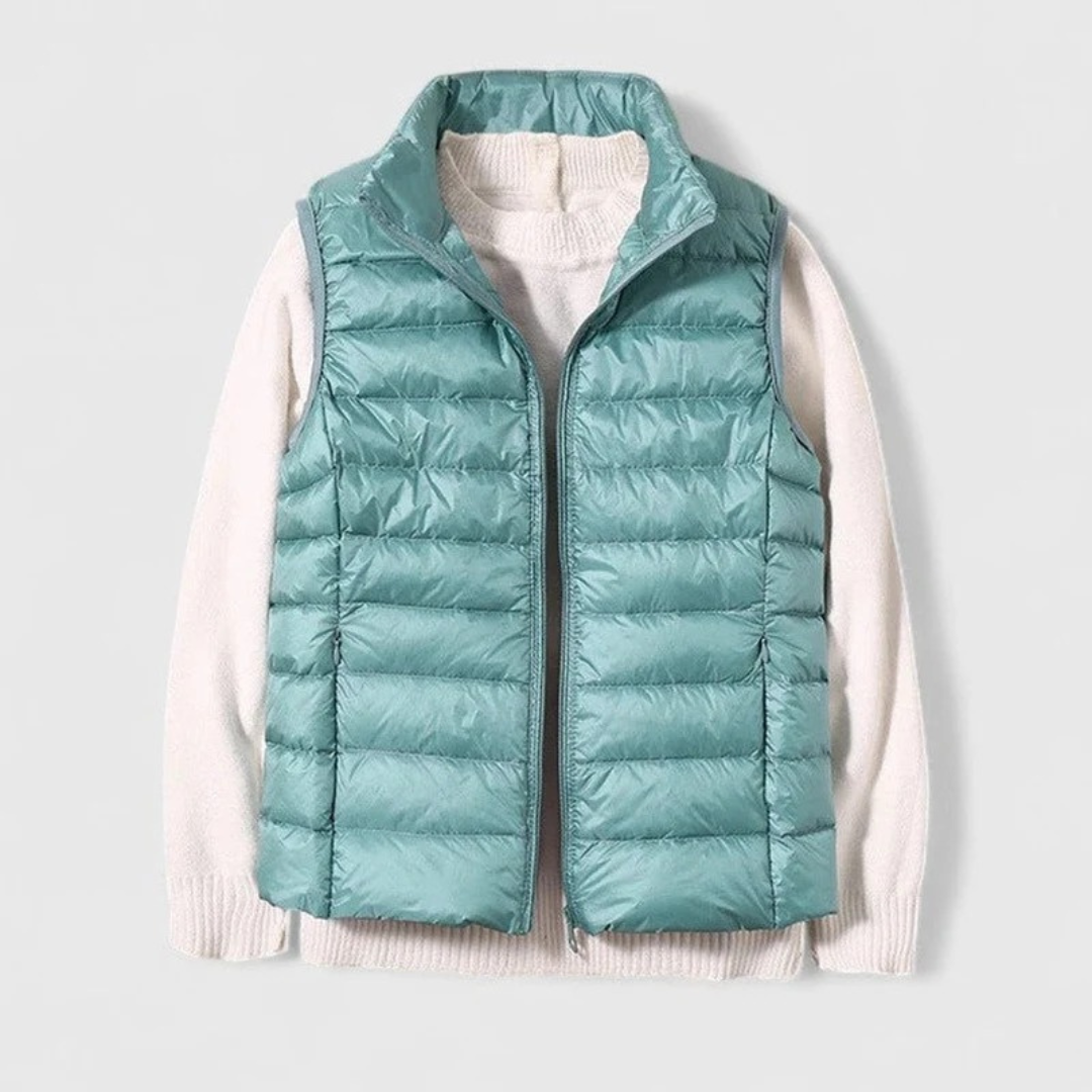 Dagmar | Damen Kurze Steppweste im Puffer Stil