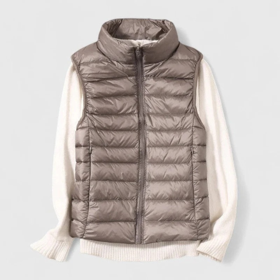 Dagmar | Damen Kurze Steppweste im Puffer Stil