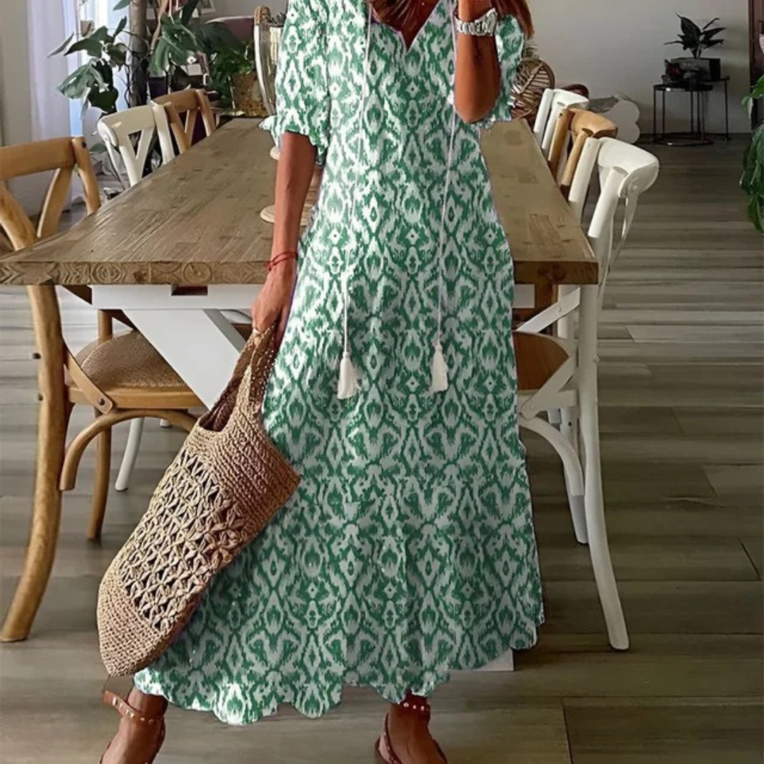 Dalia | Damen Elegantes Maxikleid im Boho Stil