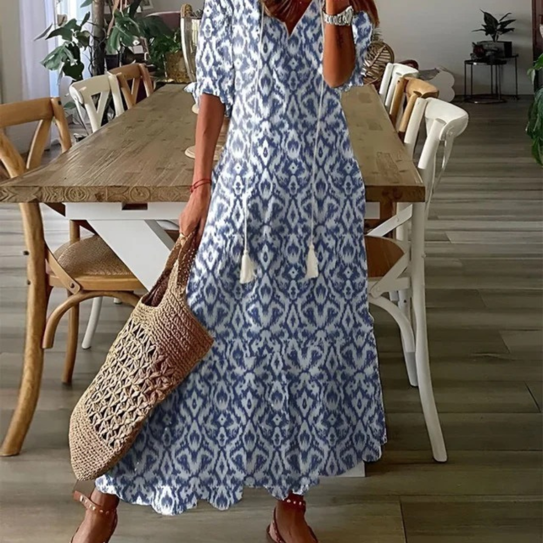 Dalia | Damen Elegantes Maxikleid im Boho Stil