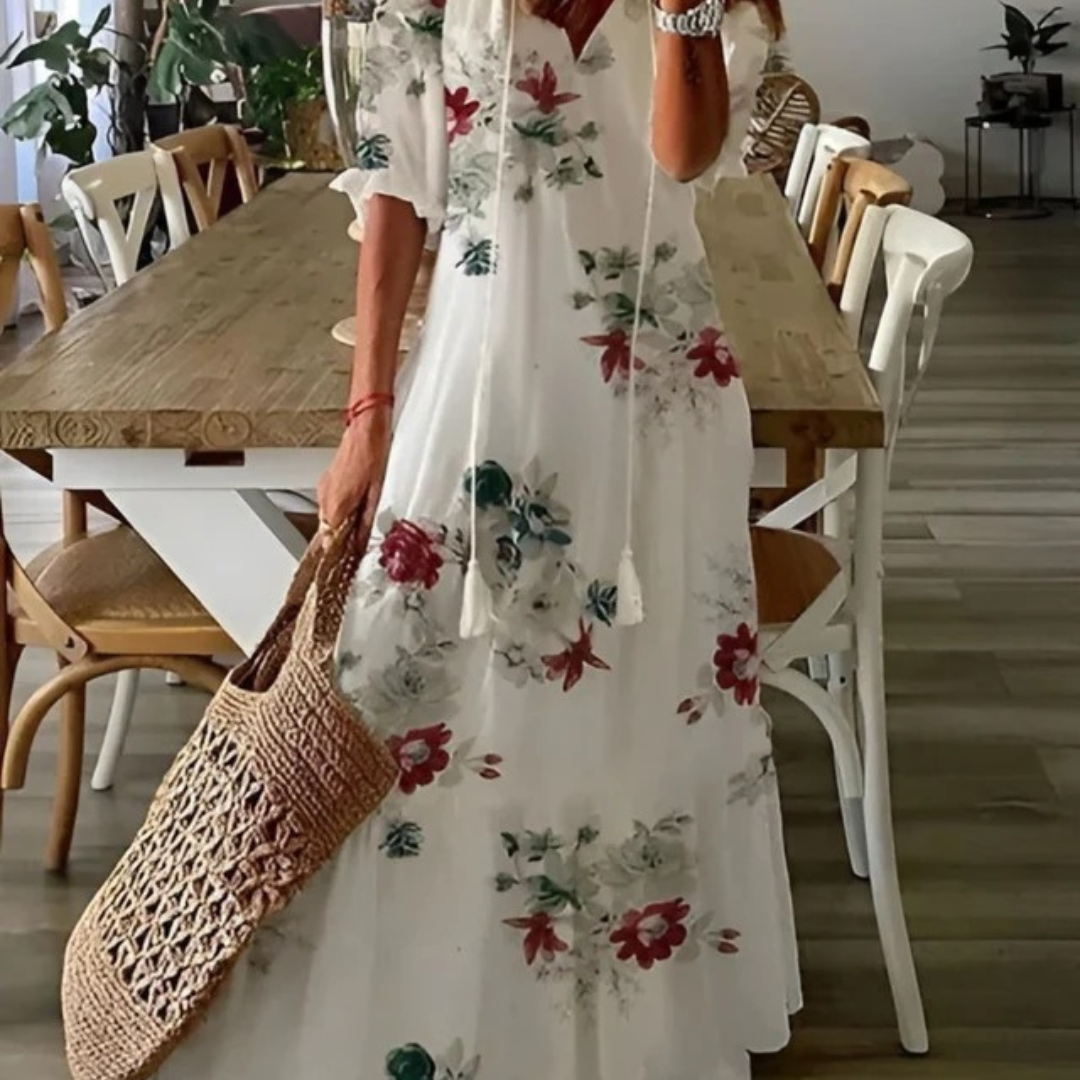 Dalia | Damen Elegantes Maxikleid im Boho Stil