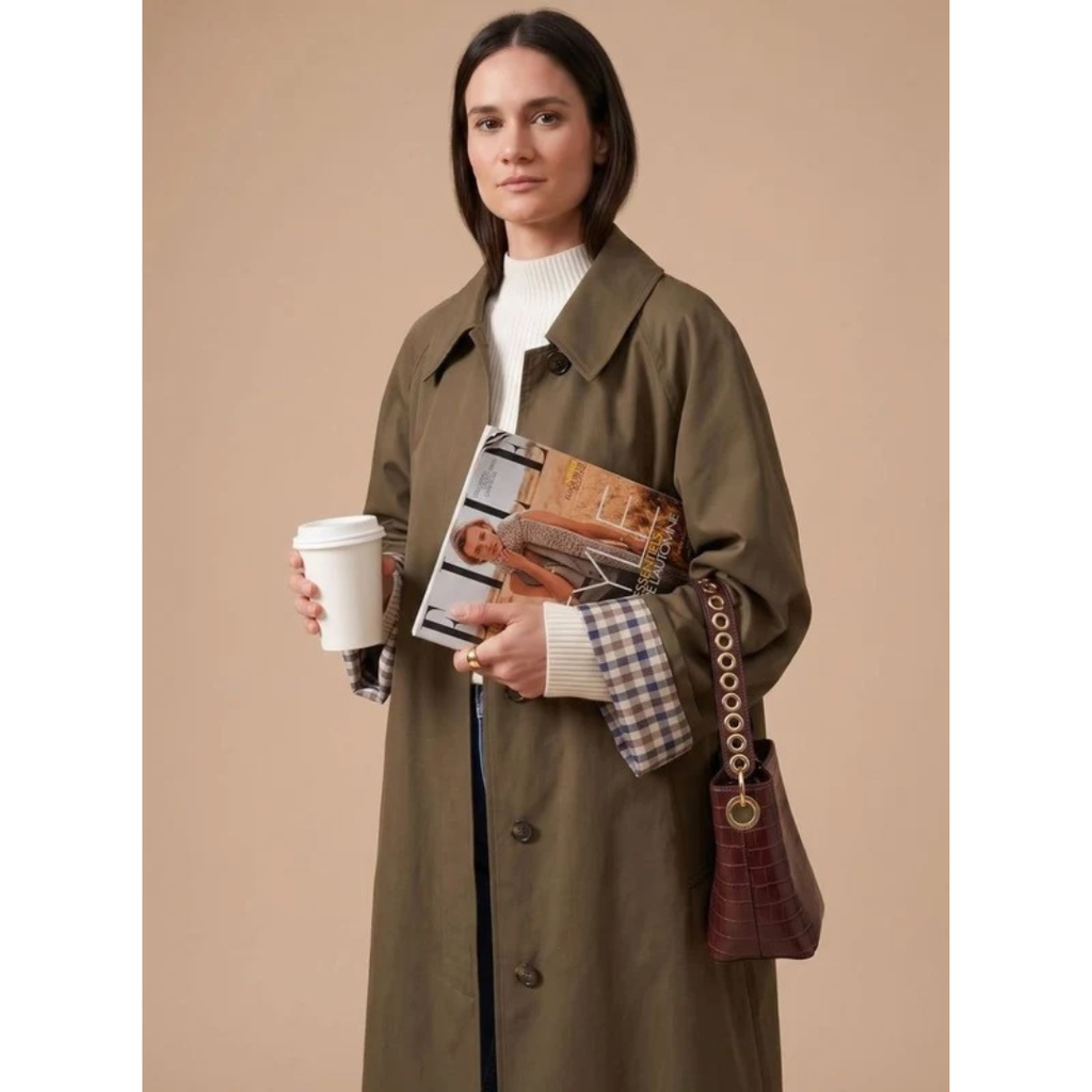 Damaris | Damen Langer Trenchcoat mit Kragen, Knöpfen und Taschen