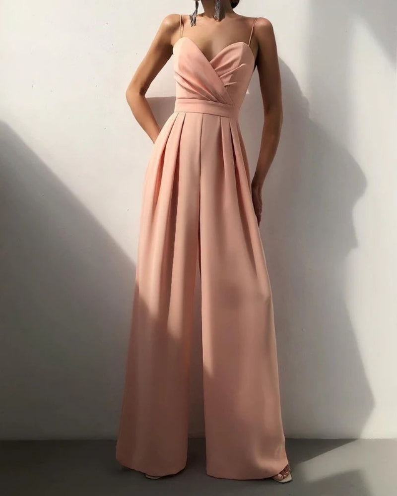 Jumpsuit mit Wickeloberteil – Weit Geschnittenes Bein für Damen bei Hochzeiten