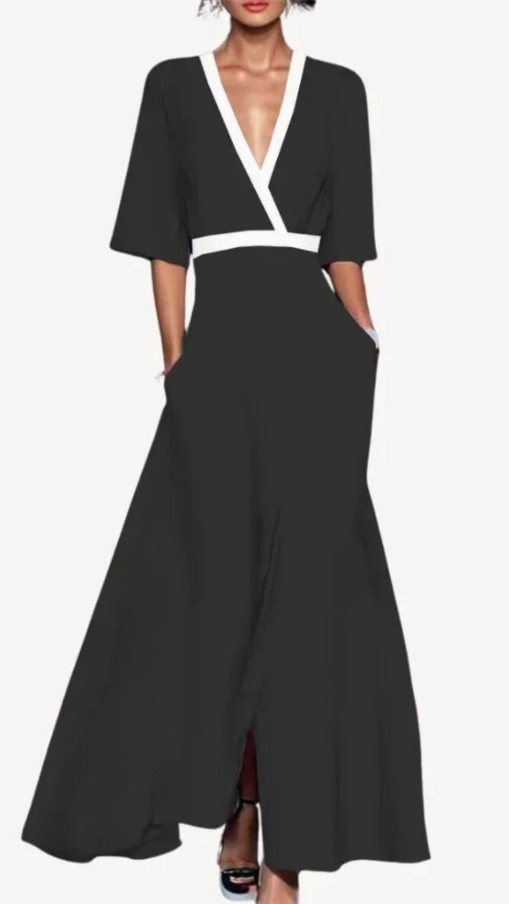 Damen Langes Abendkleid im Wickelstil | Maxi