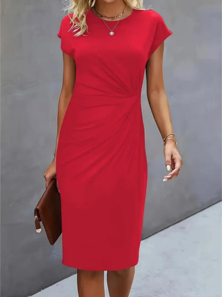 Damen Midi Abendkleid – Kurzarmkleid für Formelle Anlässe