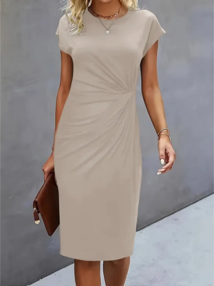 Damen Midi Abendkleid – Kurzarmkleid für Formelle Anlässe