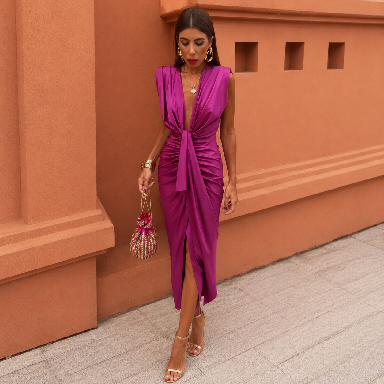 Damen Midikleid als Abendkleid – Elegantes Kleid für Hochzeitsgäste