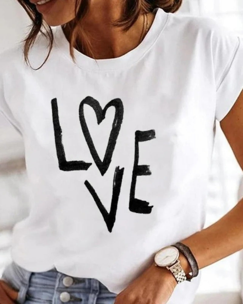 Damen Sommer T-Shirt mit Print | Kurzarm