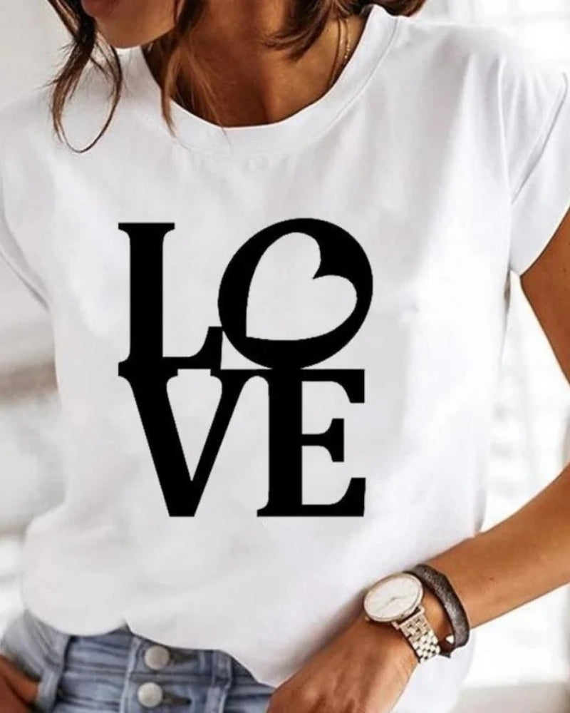 Damen Sommer T-Shirt mit Print | Kurzarm