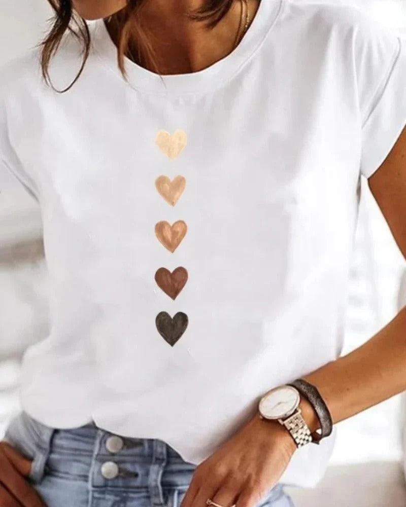 Damen Sommer T-Shirt weiß | Kurzarm