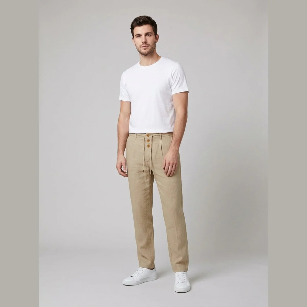 Daniel | Herren Freizeit Leinen Hose