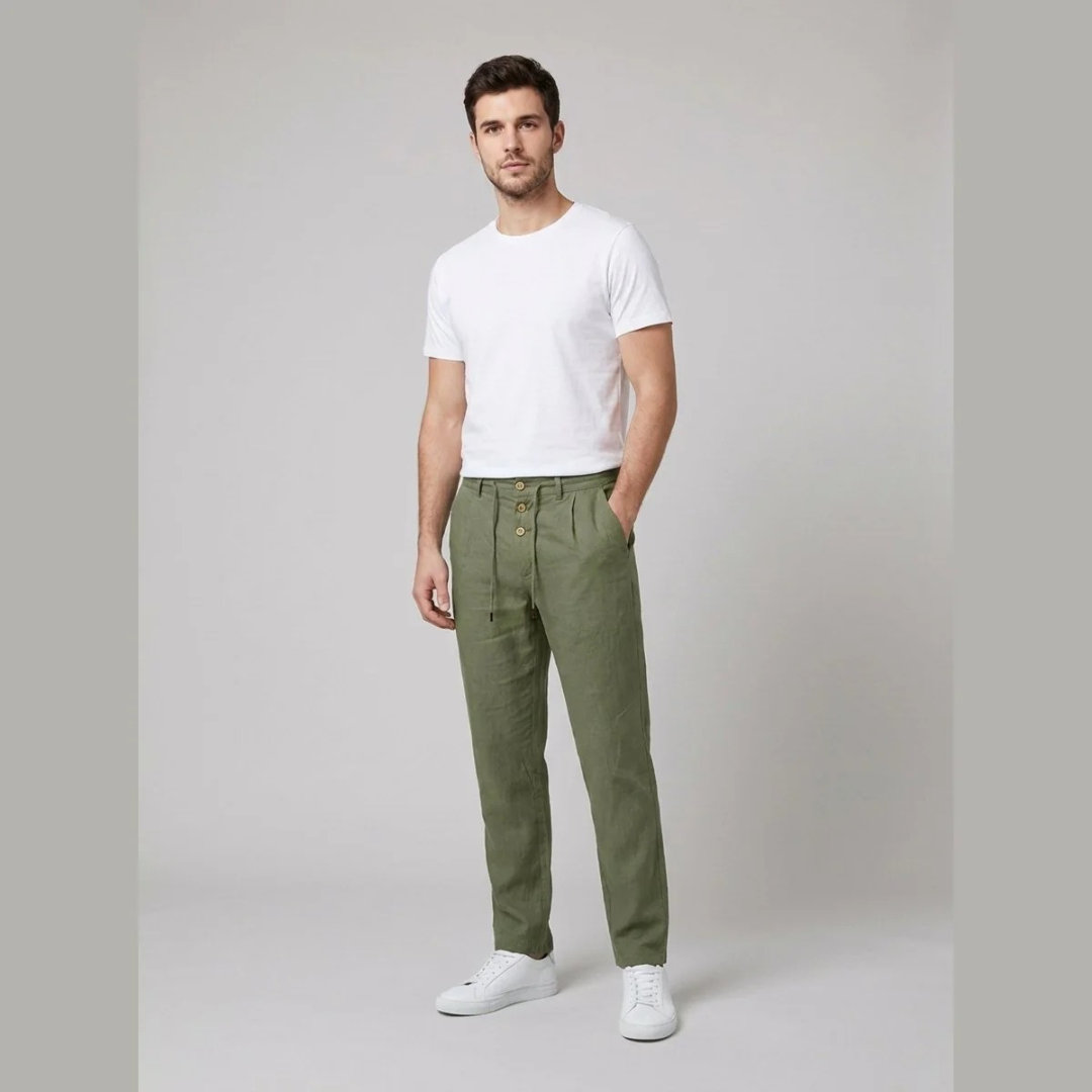 Daniel | Herren Freizeit Leinen Hose