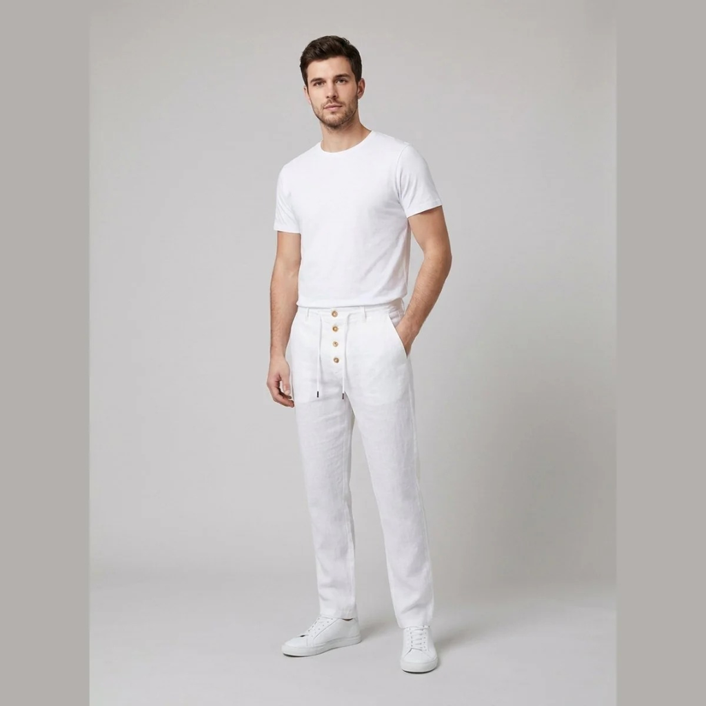 Daniel | Herren Freizeit Leinen Hose