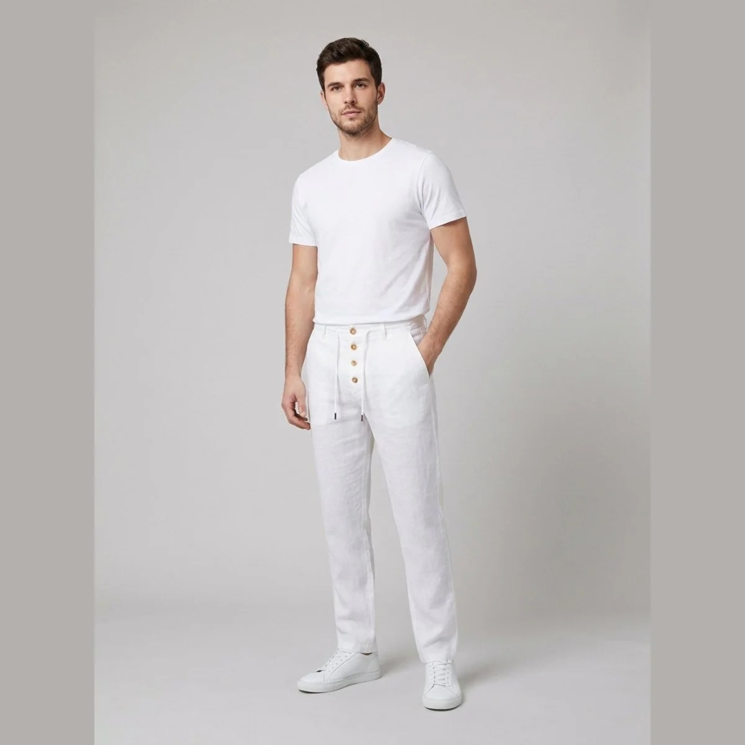 Daniel | Herren Freizeit Leinen Hose