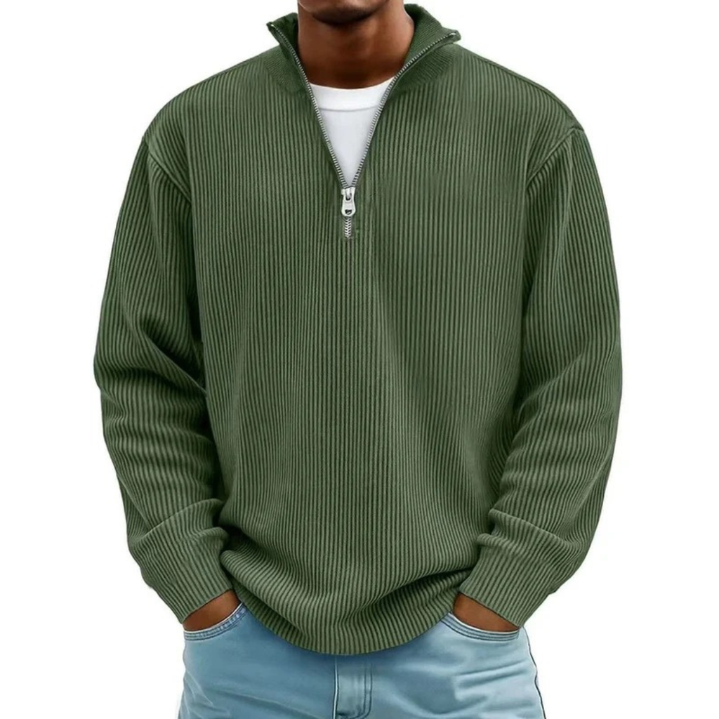 David | Herren Casual Pullover mit Viertel Zip