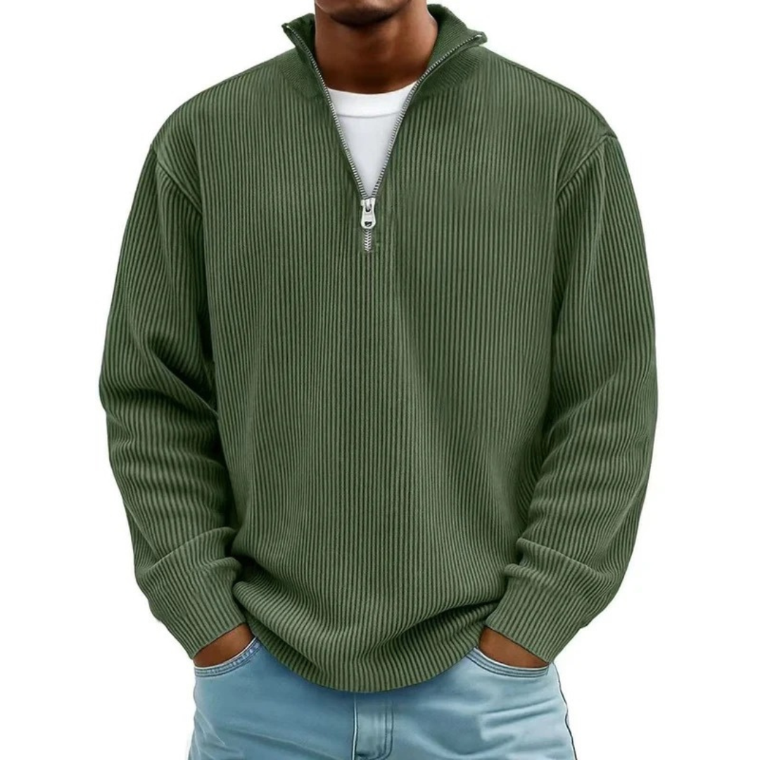 David | Herren Casual Pullover mit Viertel Zip