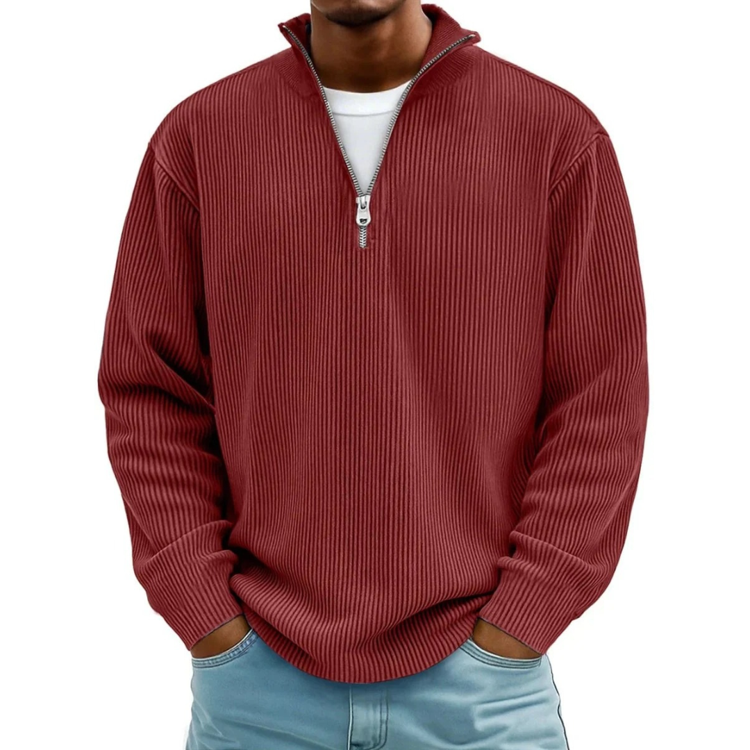 David | Herren Casual Pullover mit Viertel Zip