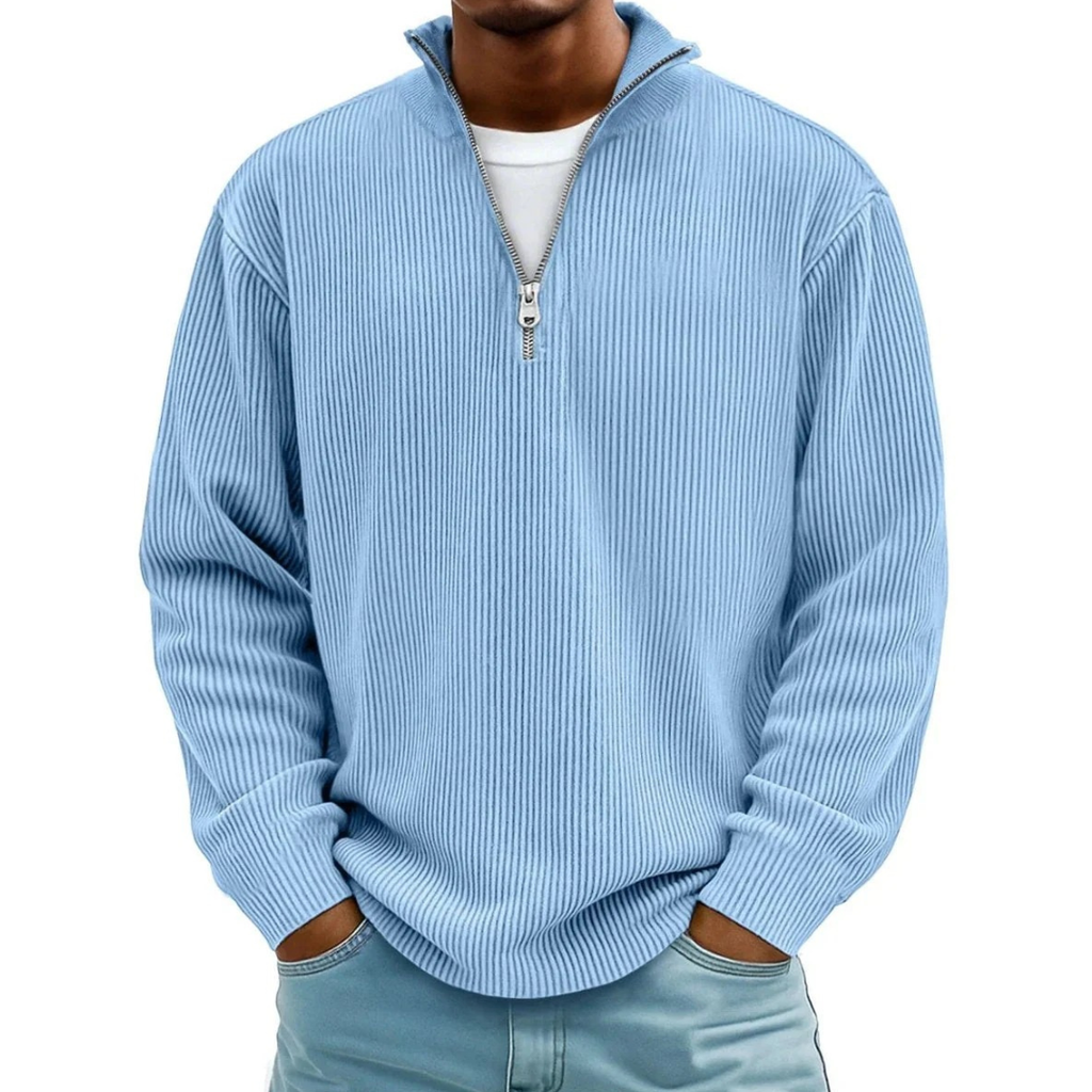 David | Herren Casual Pullover mit Viertel Zip