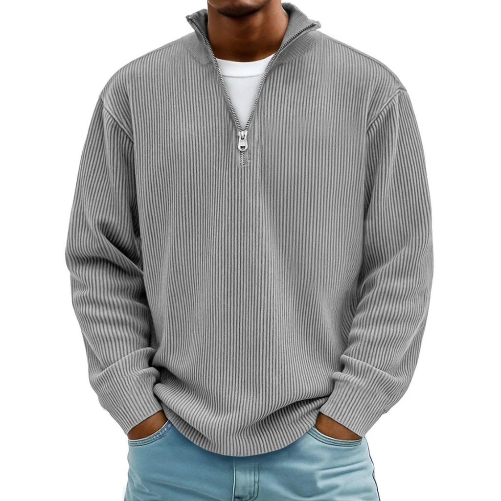 David | Herren Casual Pullover mit Viertel Zip