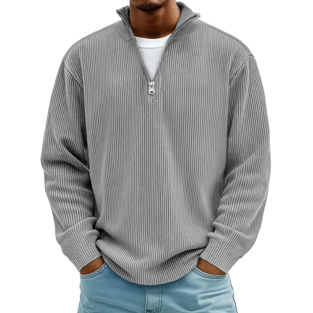 David | Herren Casual Pullover mit Viertel Zip